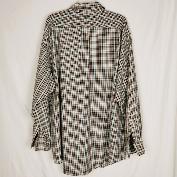 Lands' End Men's Long Sleeve Casual Button Down Plaid Big Tall 18 1/2 - 37 - Picture 7 of 15